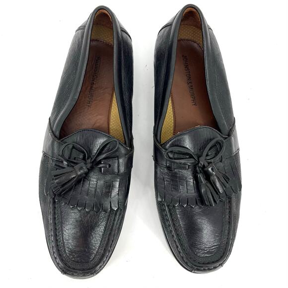 Johnston & Murphy Men\'s 9.5 Black Leather Tassel Dress‎ Loafer main image 9